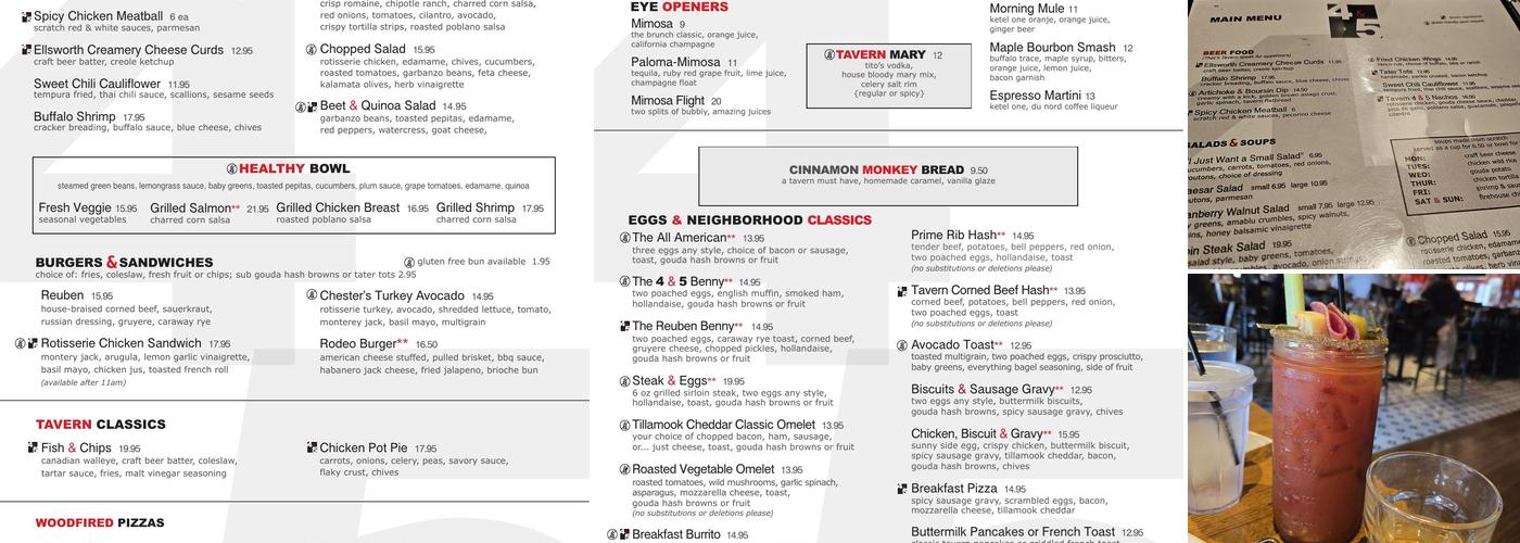 Tavern 4&5 Menu