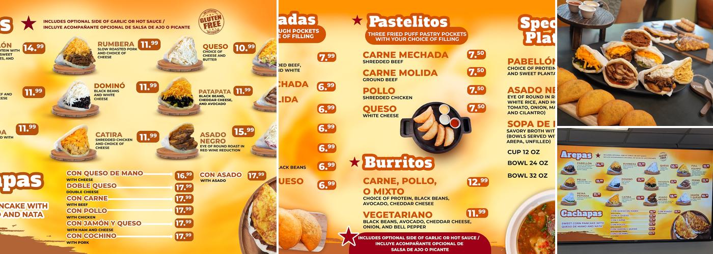 TequeArepa Menu