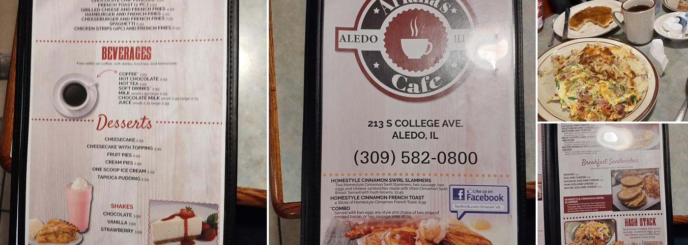 Ariana's Cafe Menu