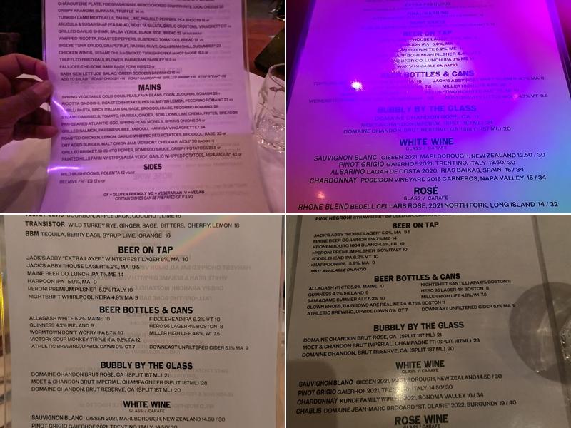 Beehive Restaurant Menu