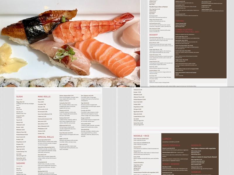 Douzo Sushi Menu