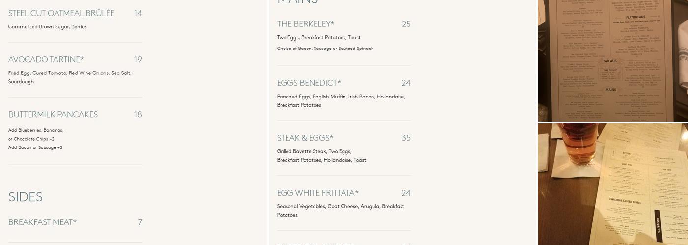 Precinct Kitchen + Bar Menu