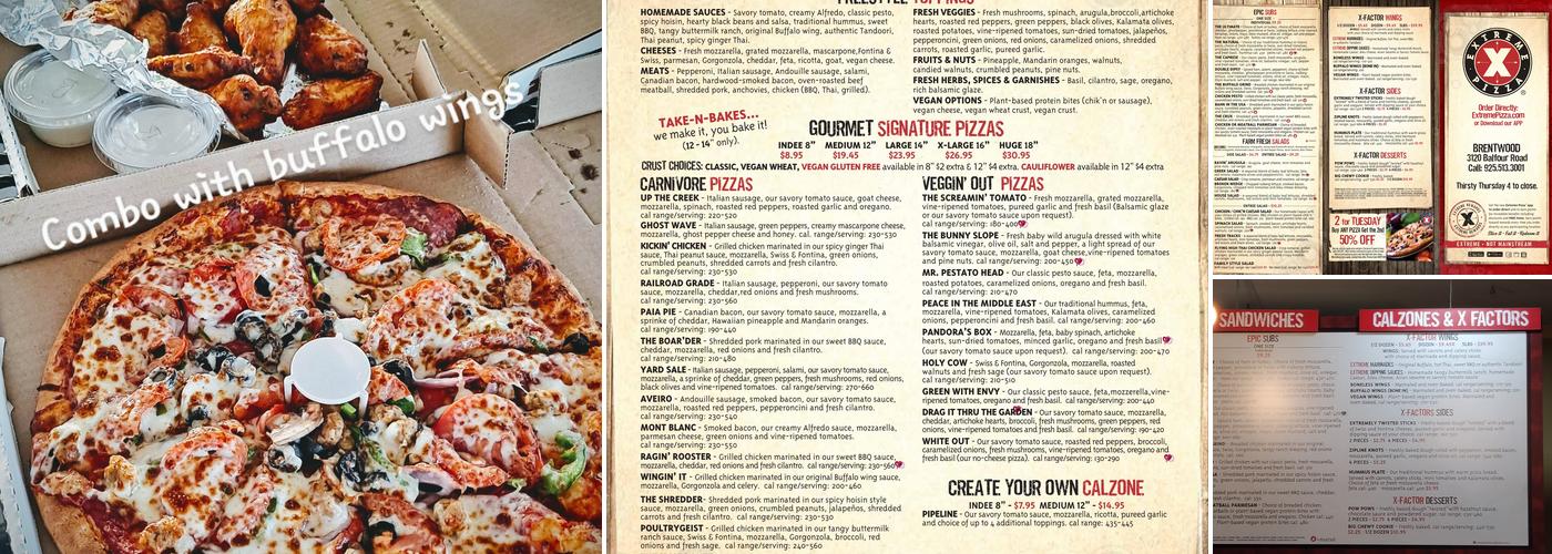 Extreme Pizza Menu