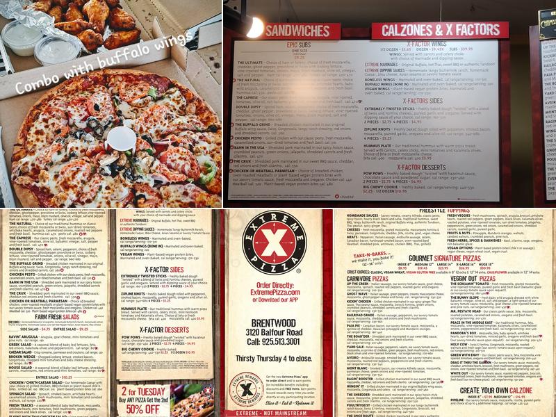 Extreme Pizza Menu