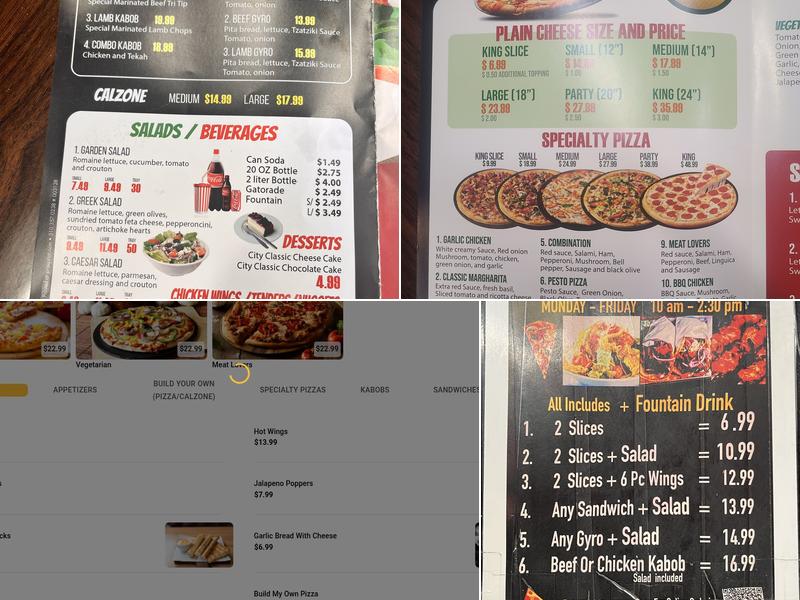 HALAL City Pizza & Kabob House Menu