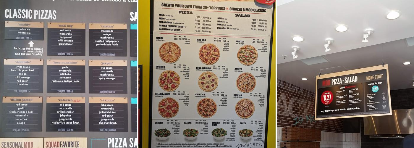 MOD Pizza Menu