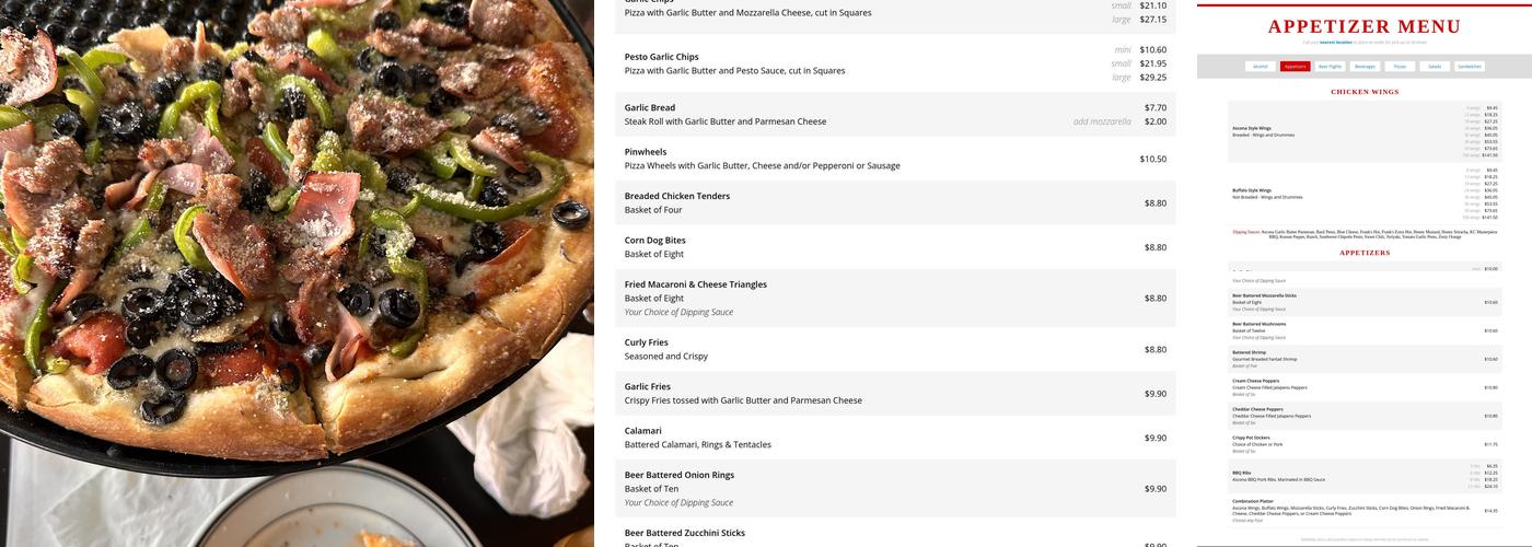 Ascona Pizza Company Menu