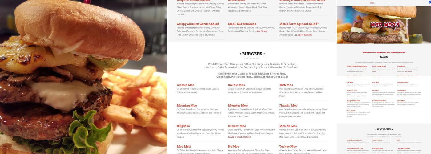 Moo Moo's Burger Barn Menu