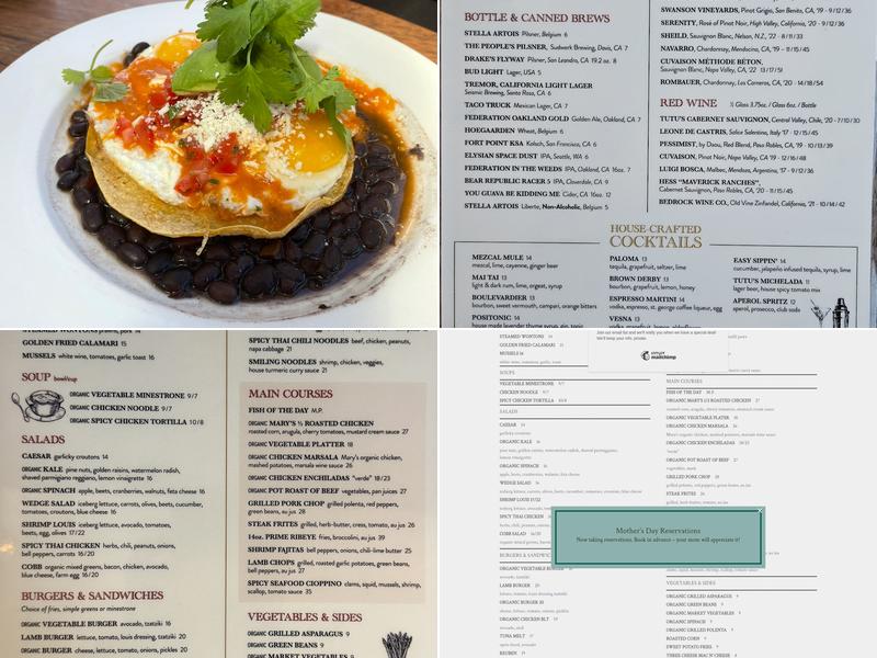 Tutu's Food and Drink Menu