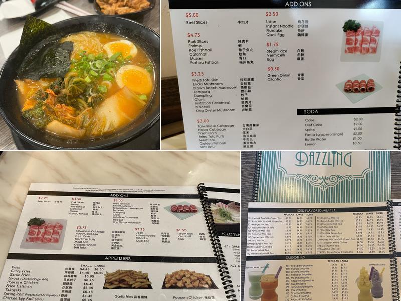 Cafe Dazzling Menu