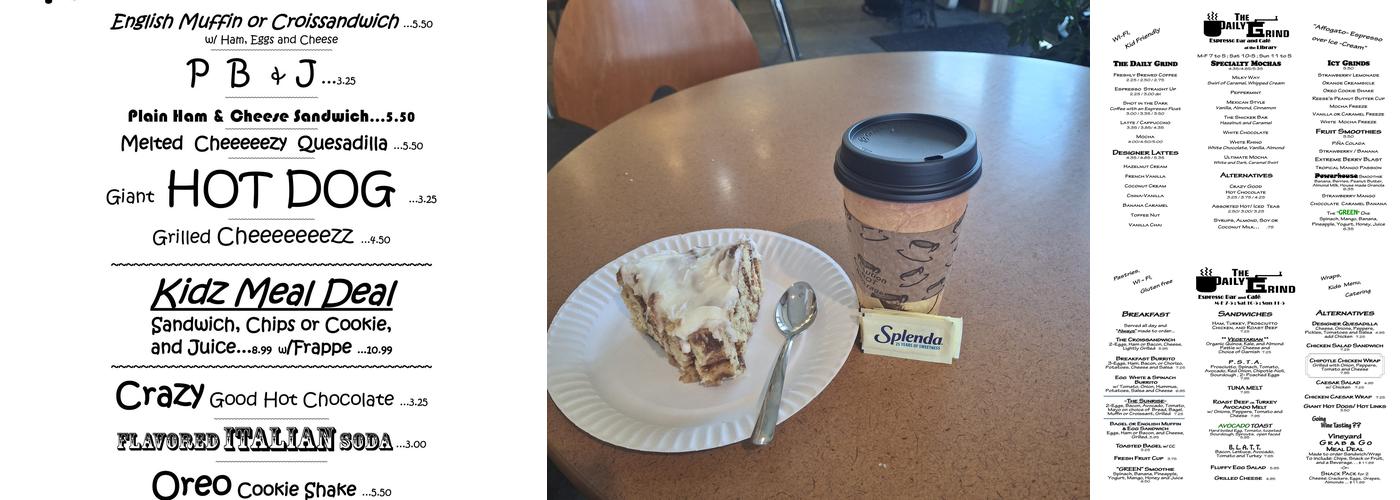The Daily Grind - Espresso Bar & Cafe Menu