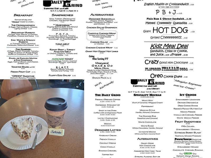 The Daily Grind - Espresso Bar & Cafe Menu