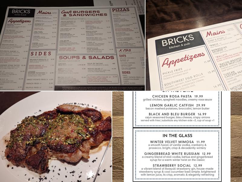 Bricks Kitchen & Pub Menu