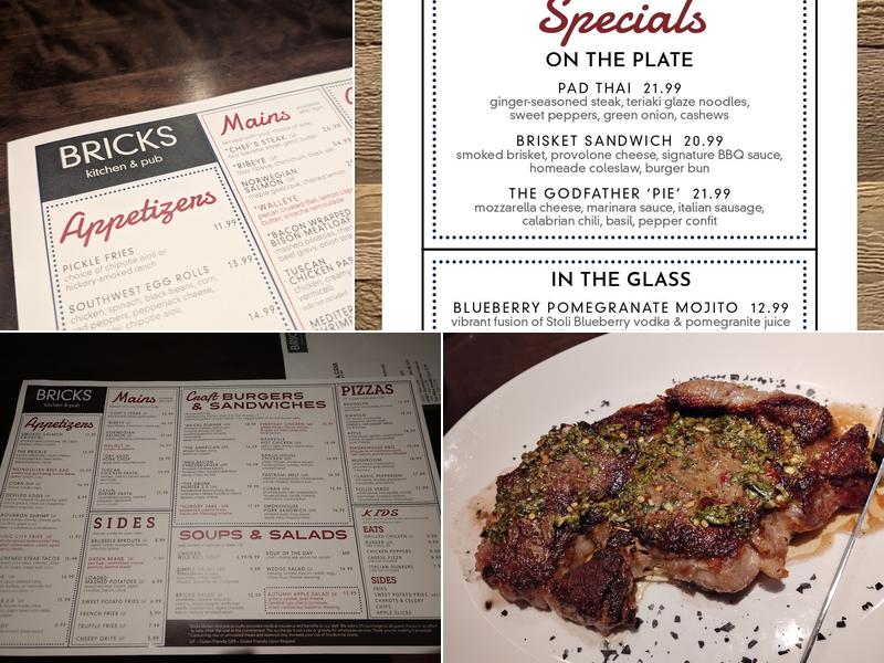 Bricks Kitchen & Pub Menu