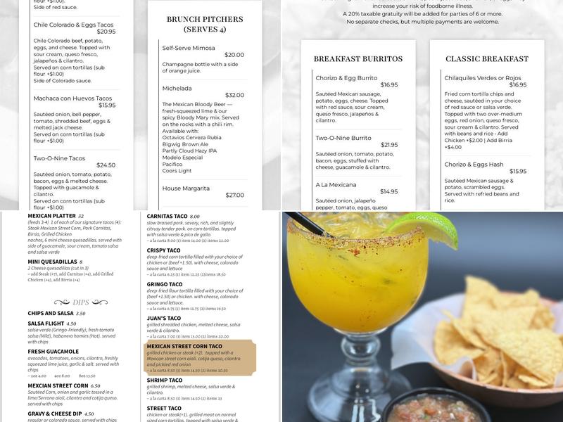 OCTAVIO'S Menu