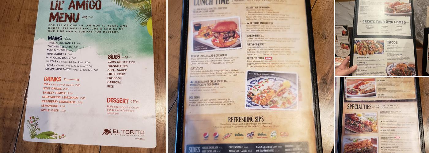 El Torito Menu