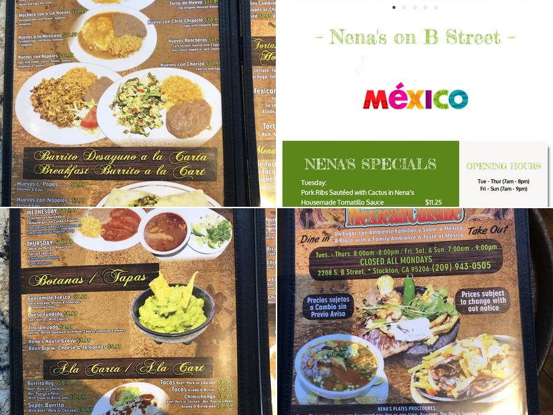 Nena's on B St Menu