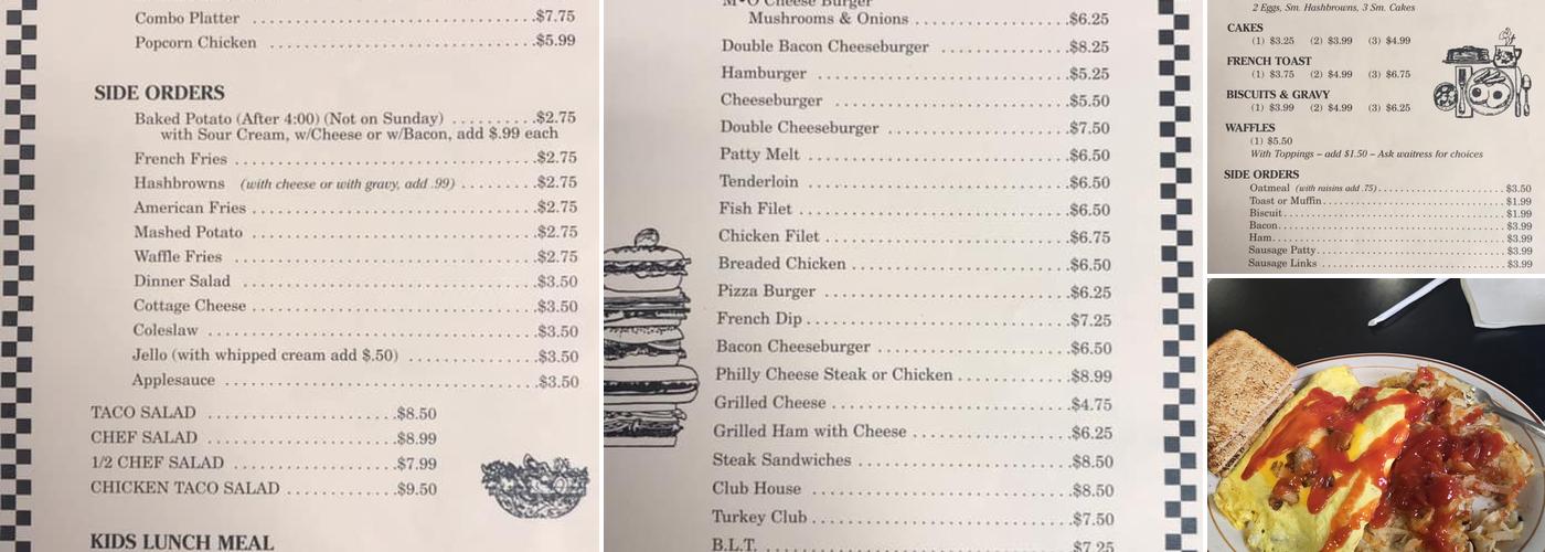O J's Diner Menu