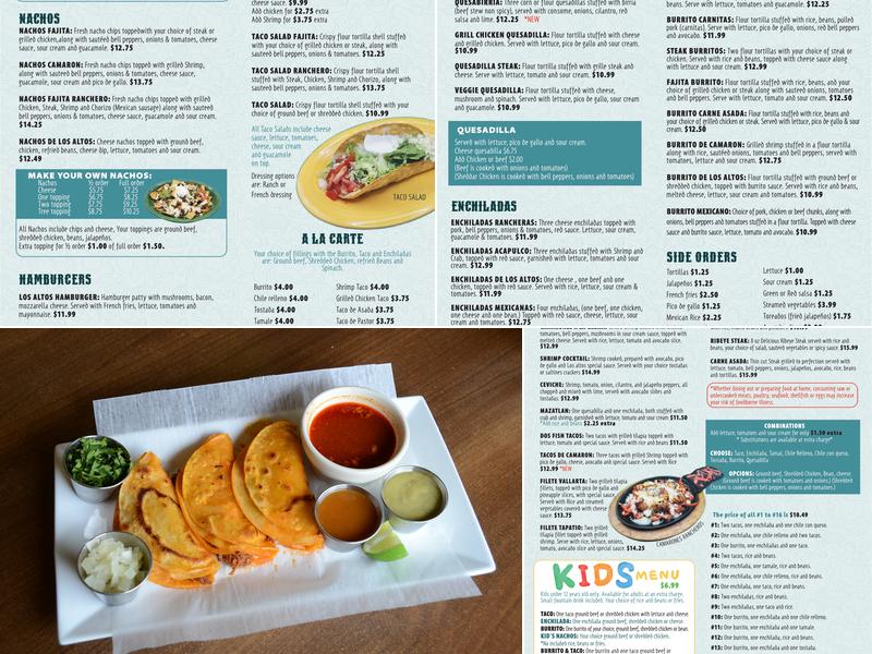Los Altos Mexican Restaurant Menu
