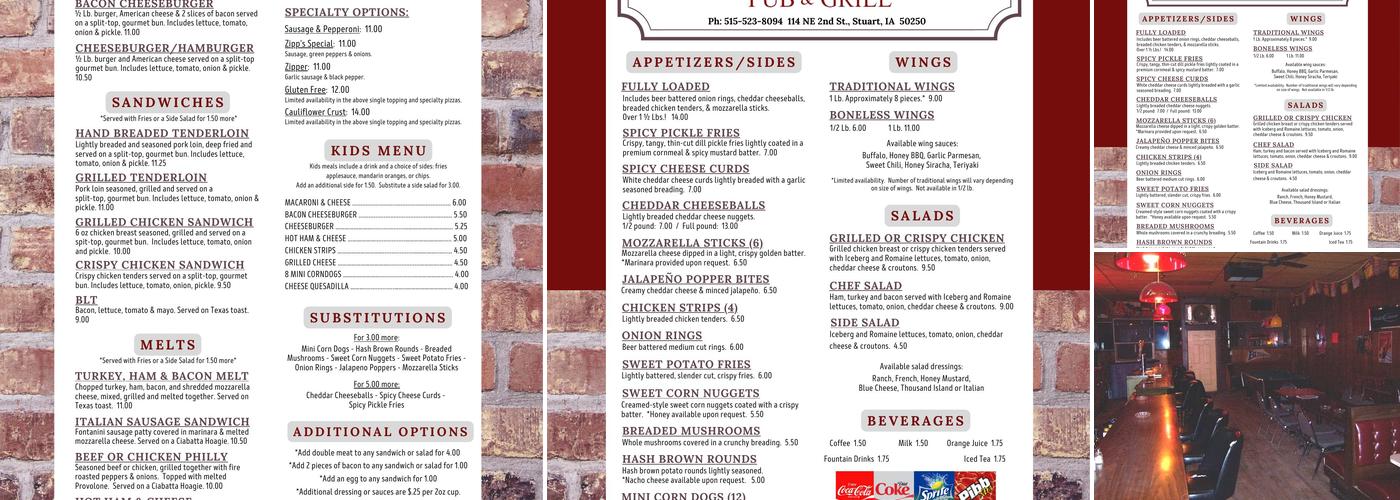 Ruby's Pub & Grill Menu