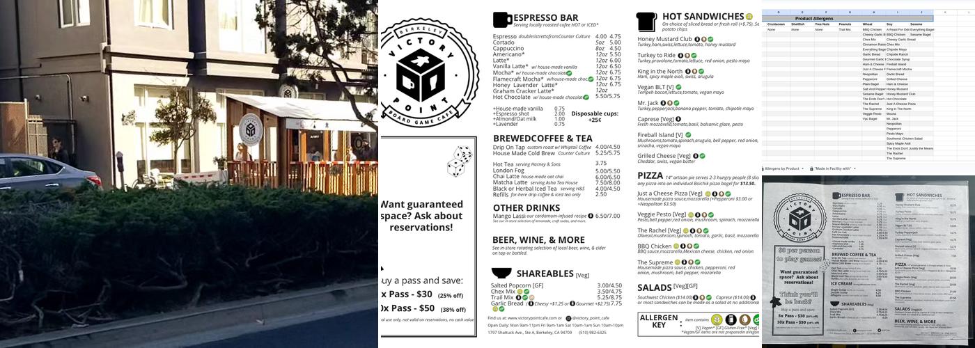 Victory Point Cafe Menu