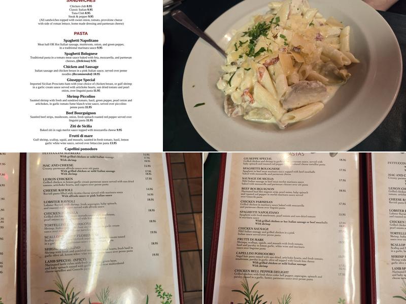 Giuseppe's Restaurant Menu