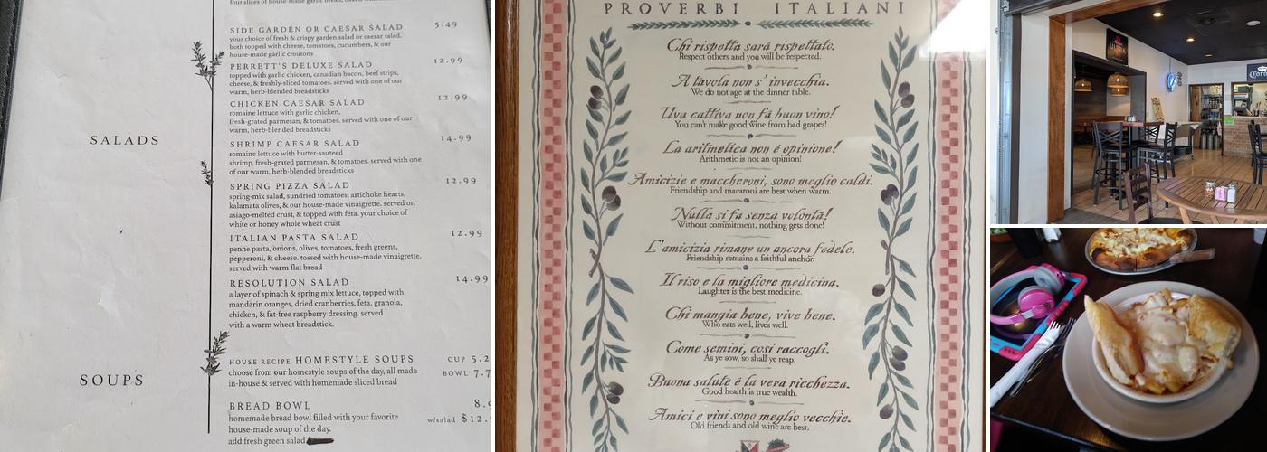 Perrett's Menu