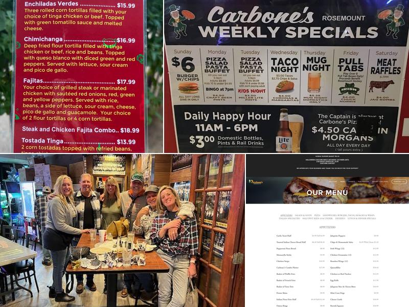 Carbone's Pizza & Pub Menu