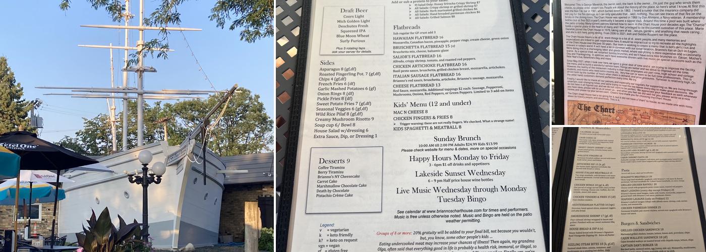 Brianno's Chart House Restaurant & Events Center Menu