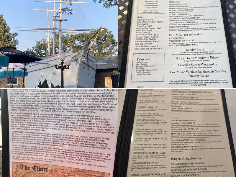 Brianno's Chart House Restaurant & Events Center Menu