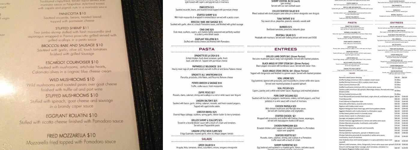 Dalton's Menu
