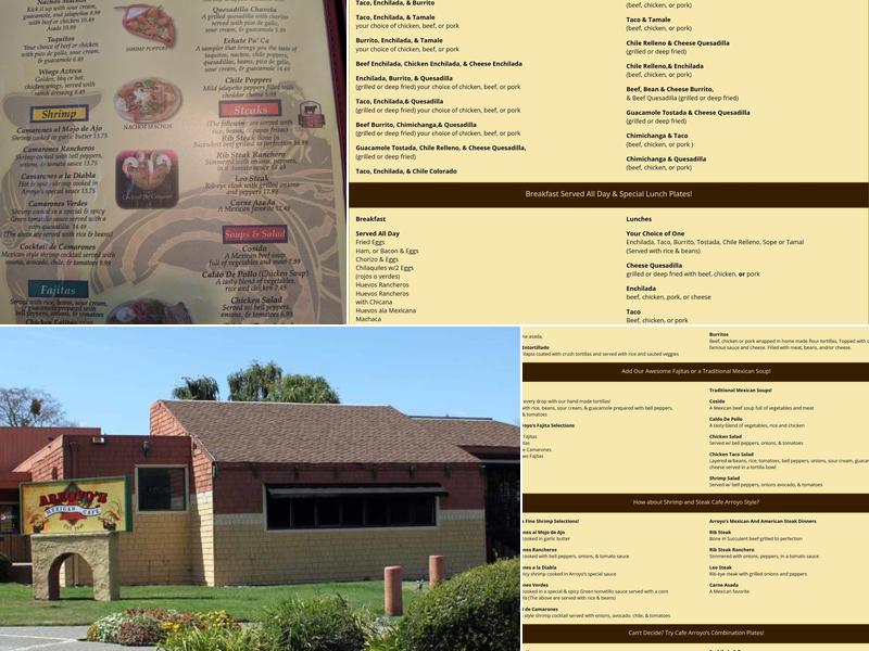 Arroyo's Cafe Menu