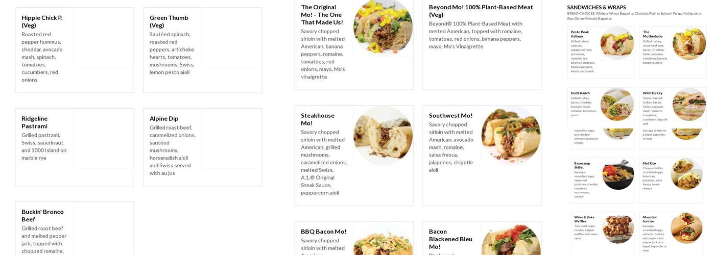 Smiling Moose Menu