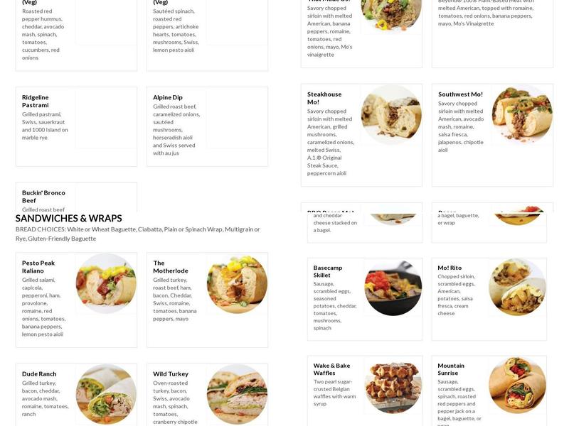 Smiling Moose Menu