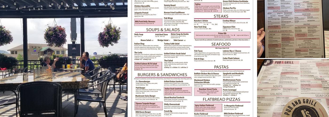 J's Pub & Grill Menu