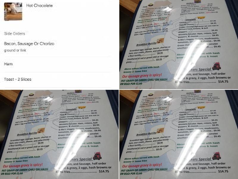 G-Ma's Diner Menu