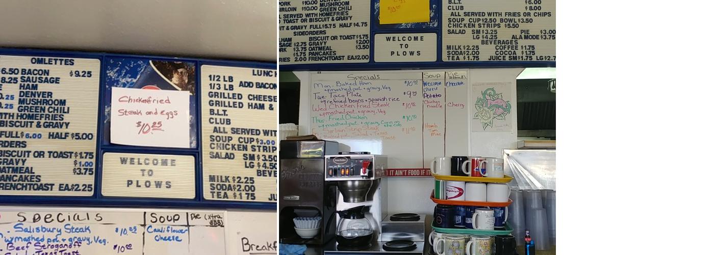 Plows Diners Menu