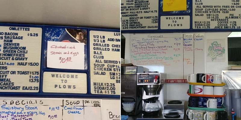 Plows Diners Menu