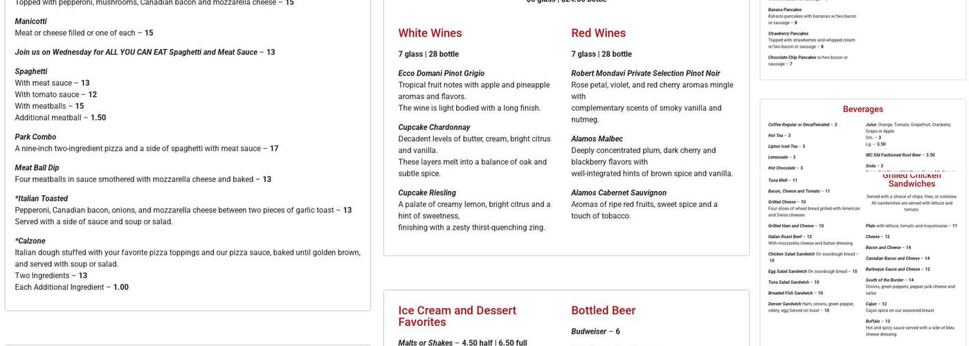 Maggie's Restaurant Menu