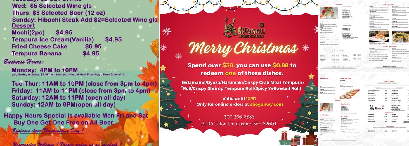 Shogun Restaurant Menu
