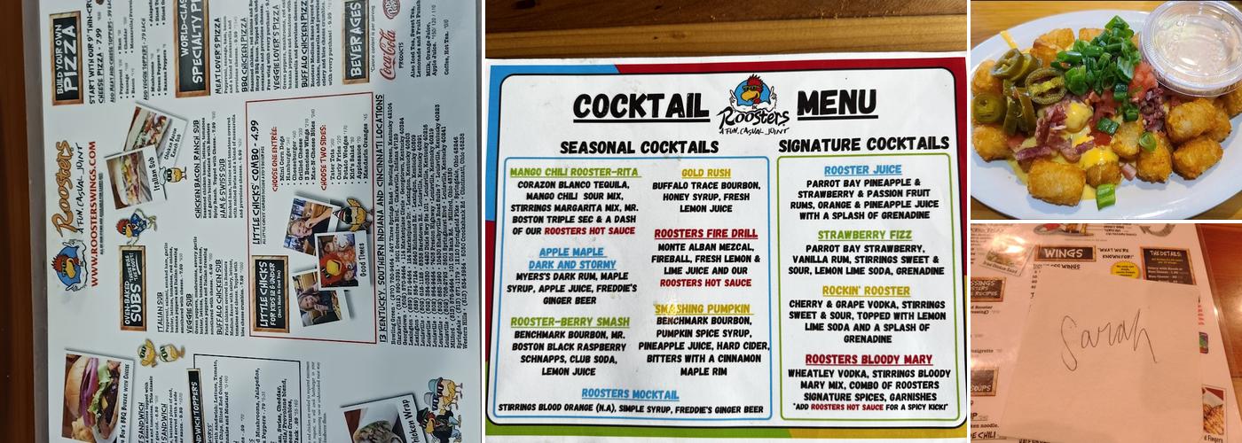 Roosters Menu