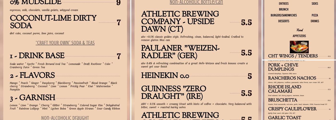 Copper House Tavern Menu