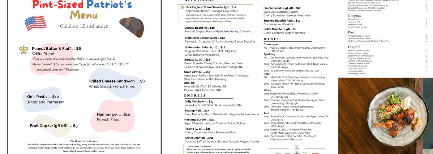 Town Meeting Bistro Menu
