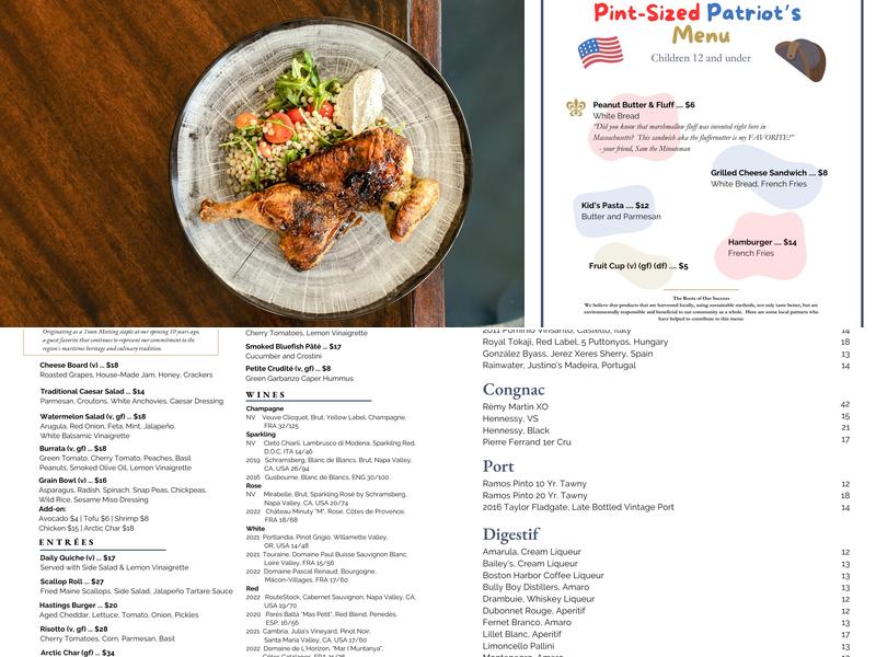 Town Meeting Bistro Menu