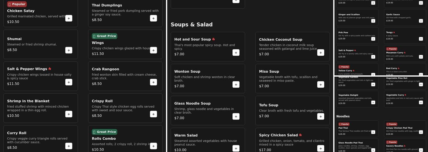 Spice & Pepper Menu