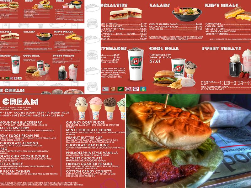 Ritzy's Menu