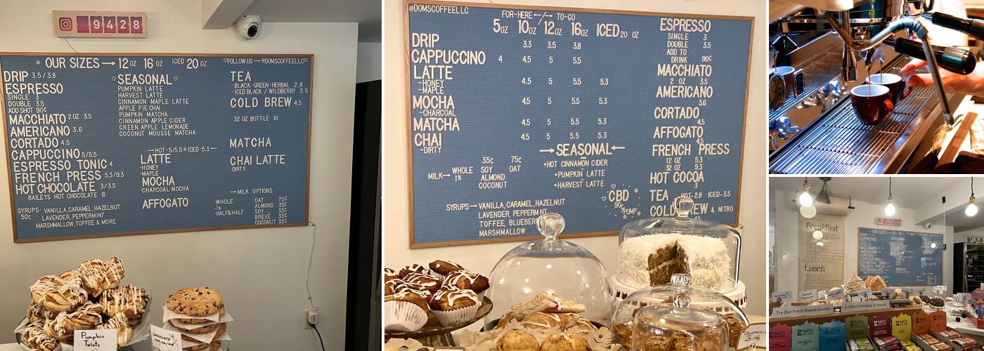 Dom's Coffee Menu