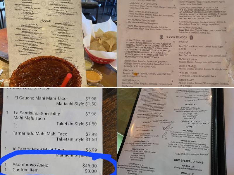 La Santisima Menu