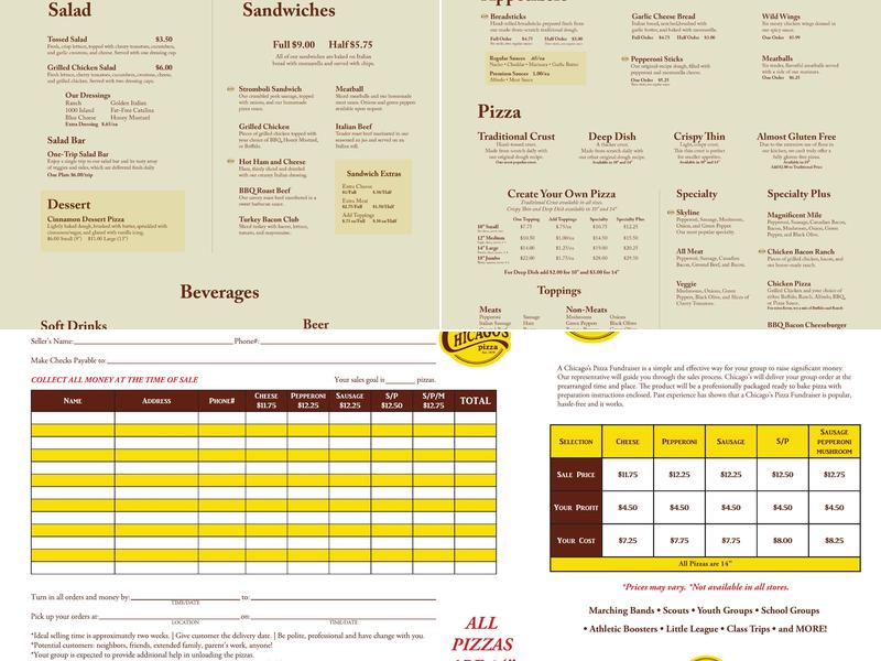 Chicago's Pizza Menu