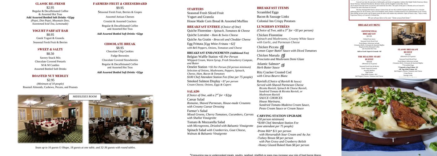 Merchants Row Menu
